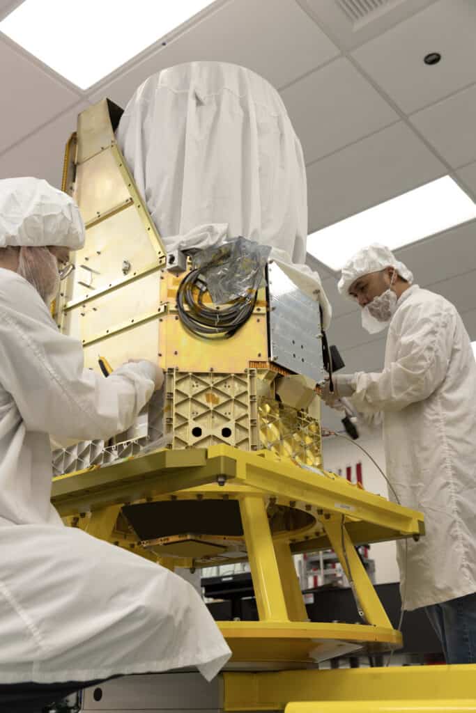 A BlackSky Gen-3 satellite is assembled at LeoStella, which will close the gap between spatial and temporal resolution and enable timely insights.