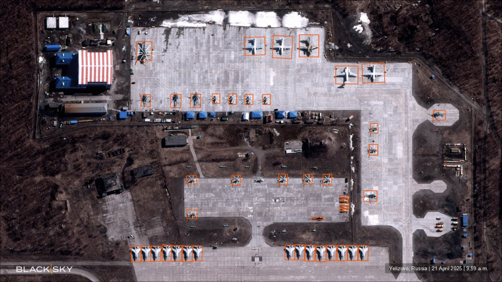 BlackSky Gen-3 image of Yelizovo, Russia and Bandar Abbas, Iran