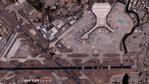 BlackSky Gen-3 image of Mumbai Airport with automated AI-driven detection anlaytics